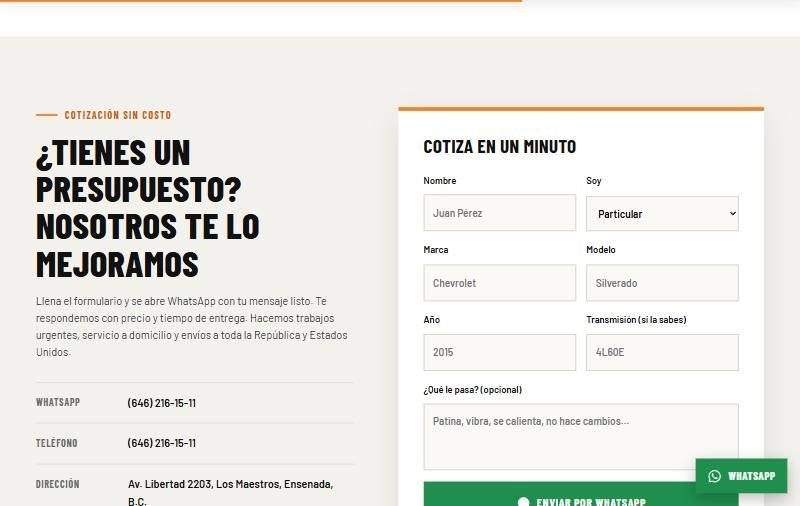 RCG Converters — Cotización directa a WhatsApp